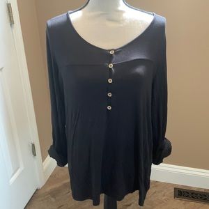 Michael Kors black cuff sleeve blouse
